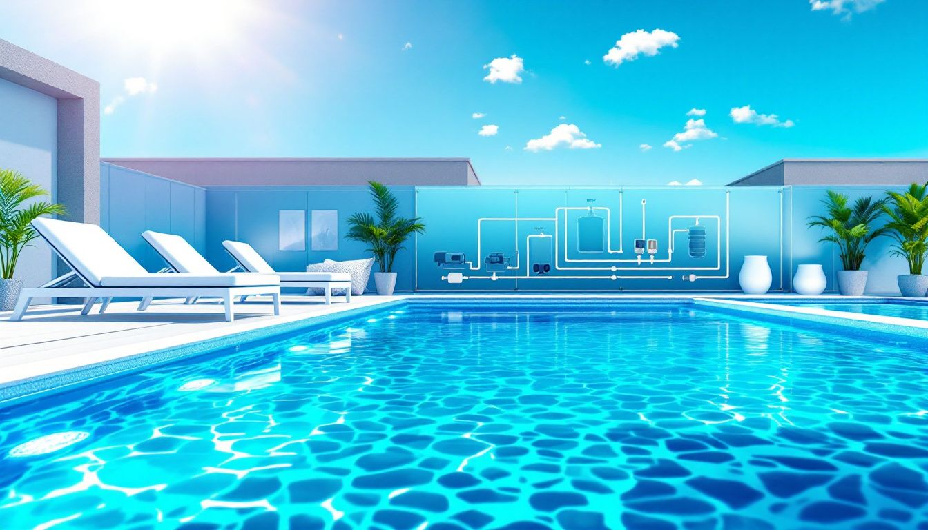 A clean and clear swimming pool showcasing the results of effective pool filtration efficiency.