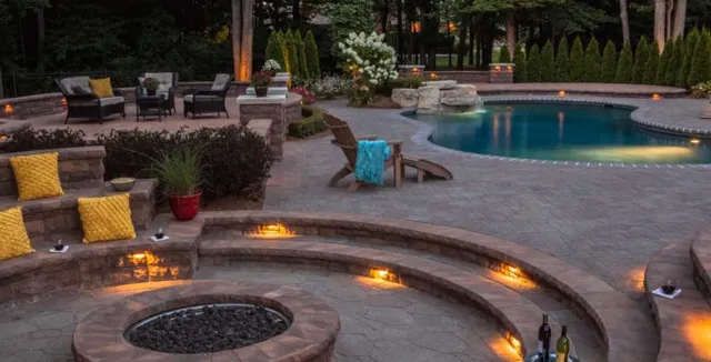 backyard pool bar b que