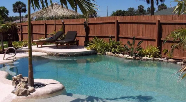 beach entry swimming pool