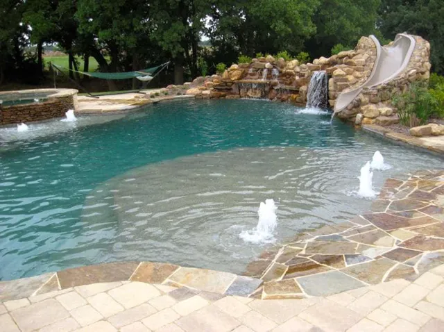 swimming pool with slide
