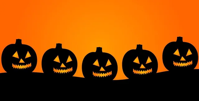 pumpkins at a pool